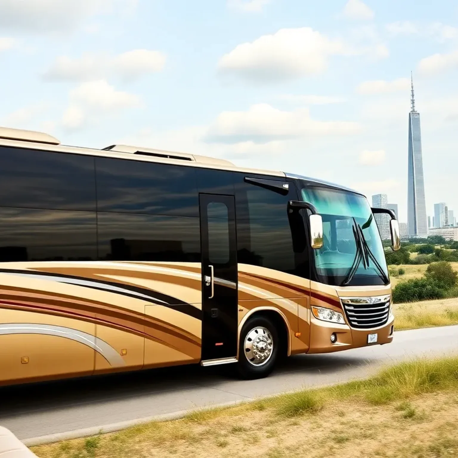 Luxury bus traveling in Texas