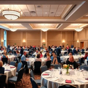 Banquet hall during the nursing excellence awards ceremony at WTAMU.