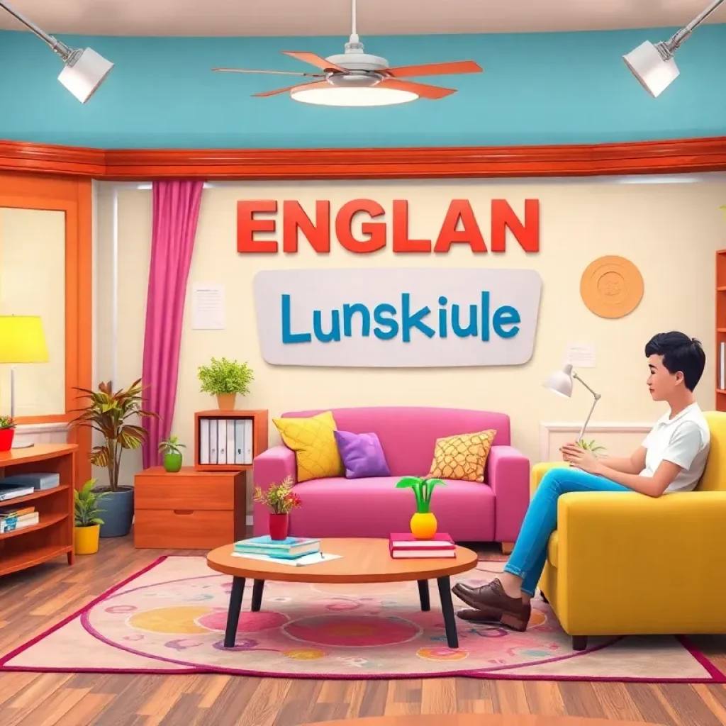 Illustration depicting language exploration and education in a cozy studio setting.