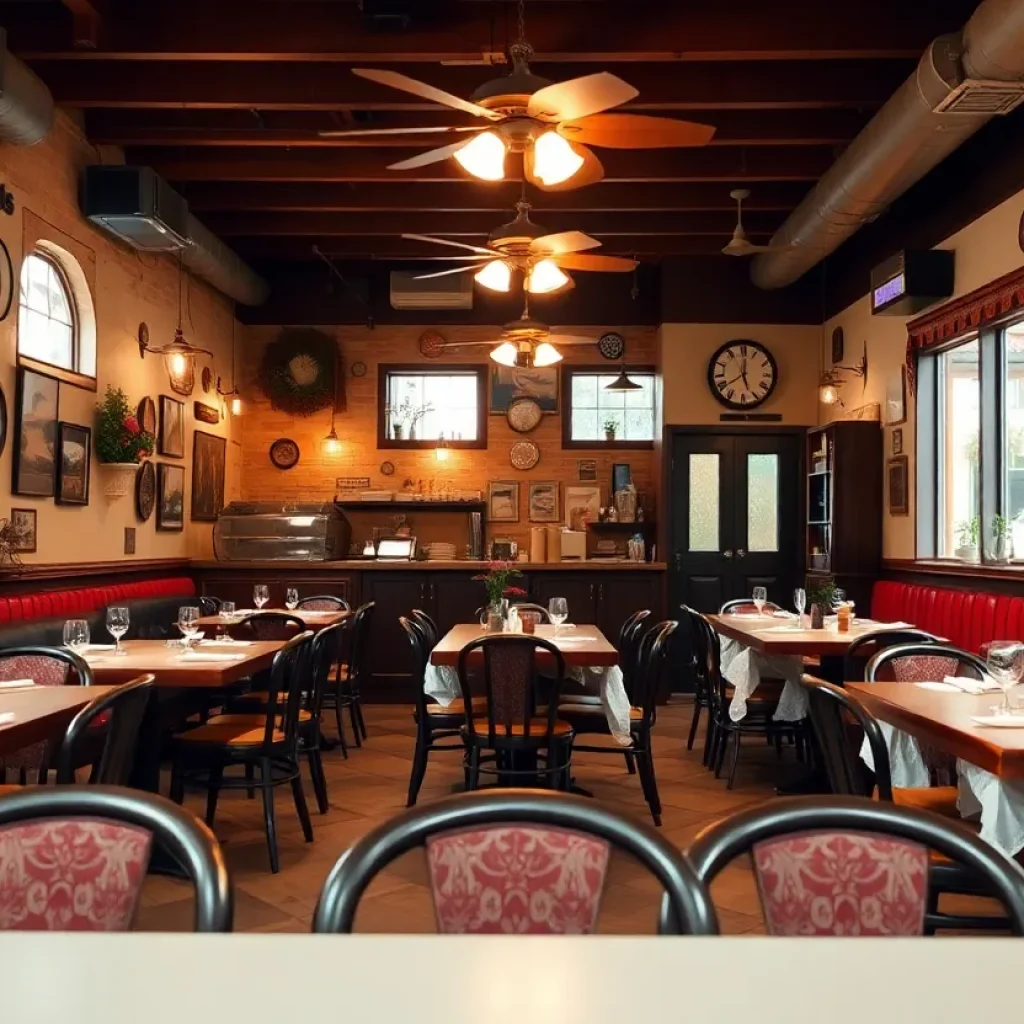 Interior of Roxie's restaurant with family dining setup