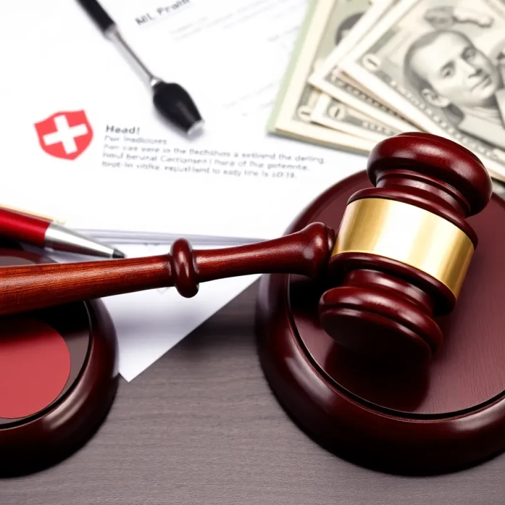 Gavel and medical records symbolizing healthcare fraud