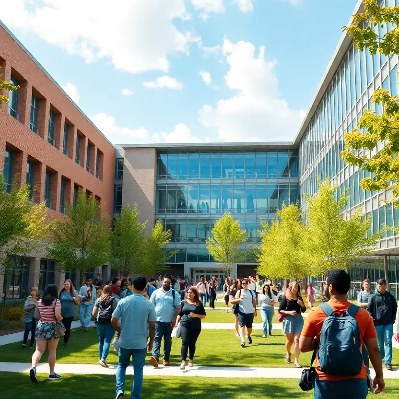 Students celebrating the opening of the University of Austin campus