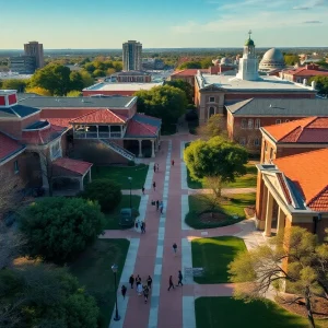 Students enjoying the outdoor campus at UT Austin