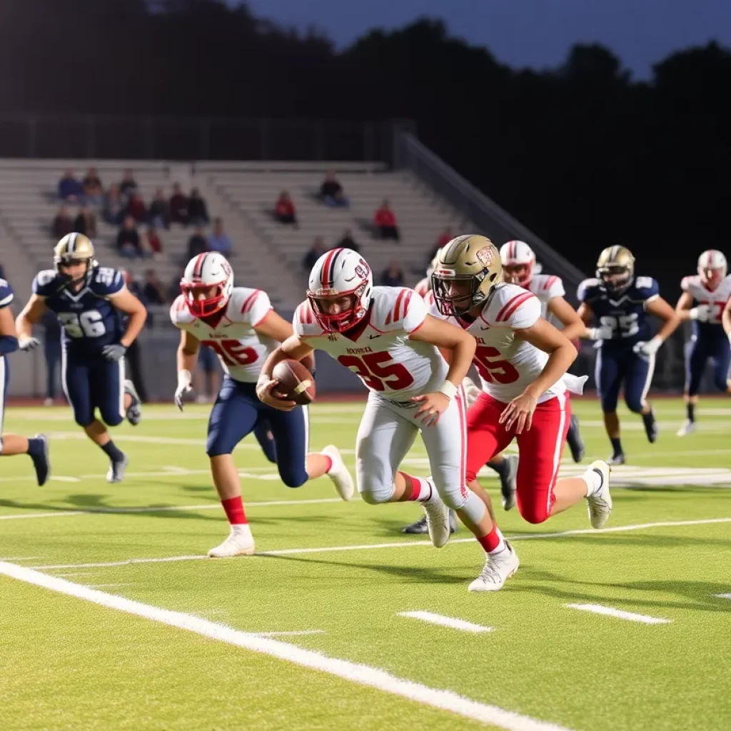 Westlake High School football team in a match