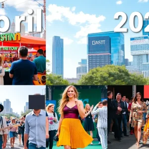 Vibrant collage of Austin events in April 2025