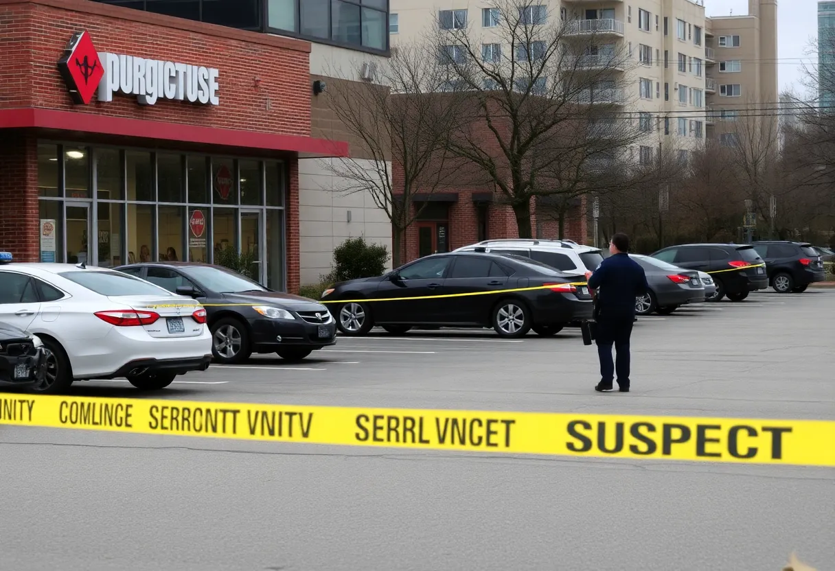 Business parking lot in Austin, reflecting community concern for safety
