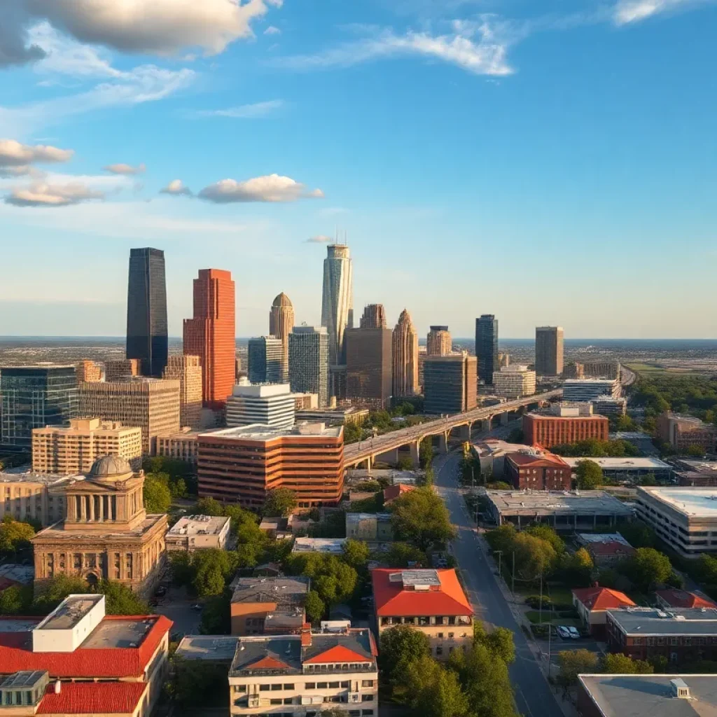 Aerial view of Austin showcasing urban development.