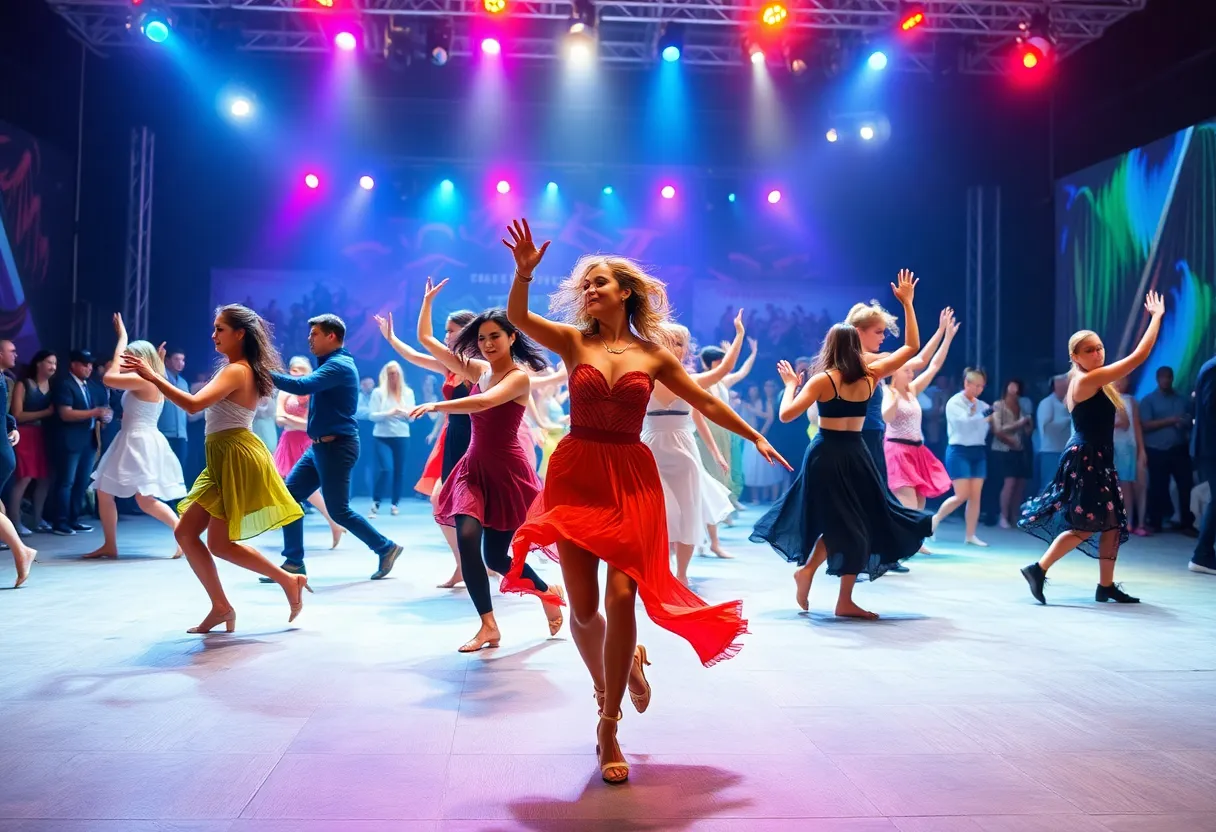 Dancers performing at the Austin Dance Festival 2025