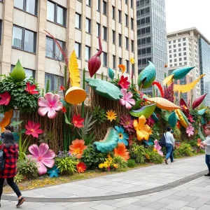Public art installation showcasing Austin's cultural heritage