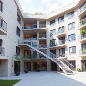 Modern sustainable apartment building in Austin