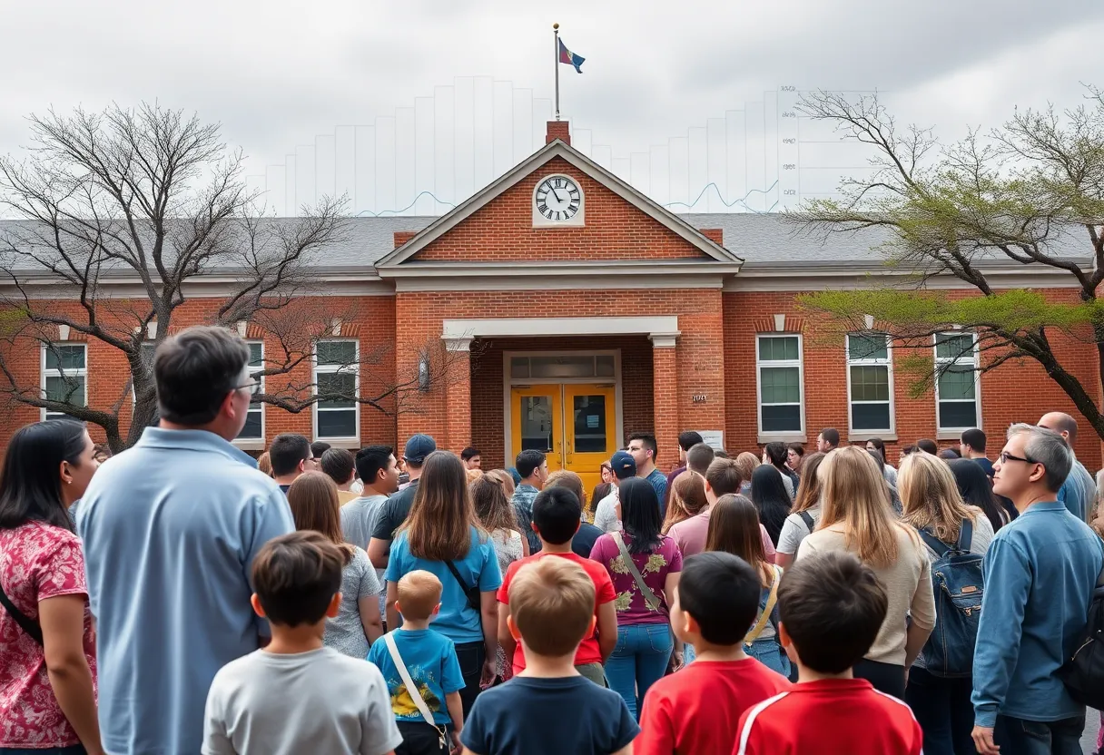 Austin school building amidst community concerns over budget deficit