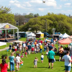 Lively spring festival in Austin with food stalls and music