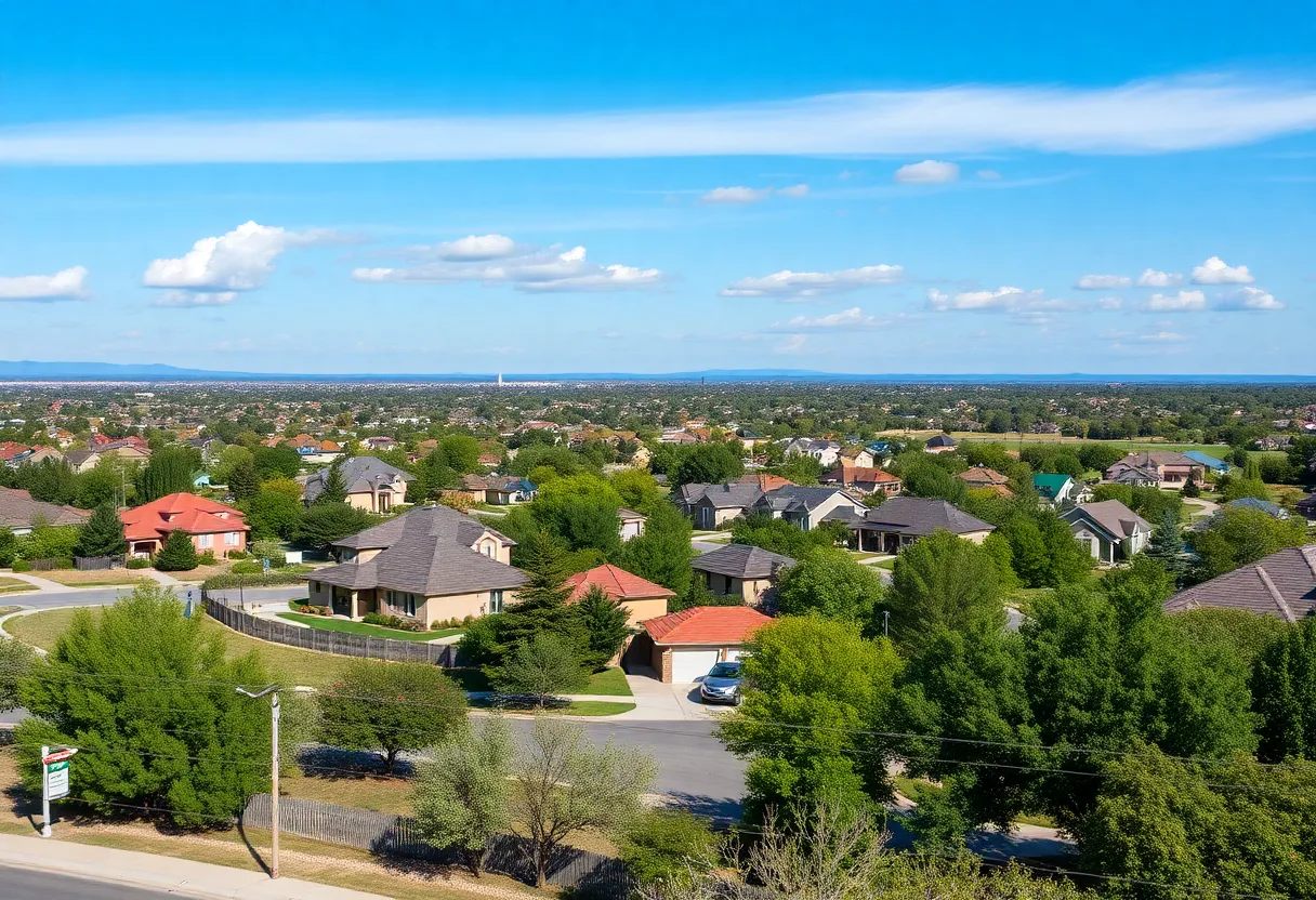 Residential area in Cedar Park with houses