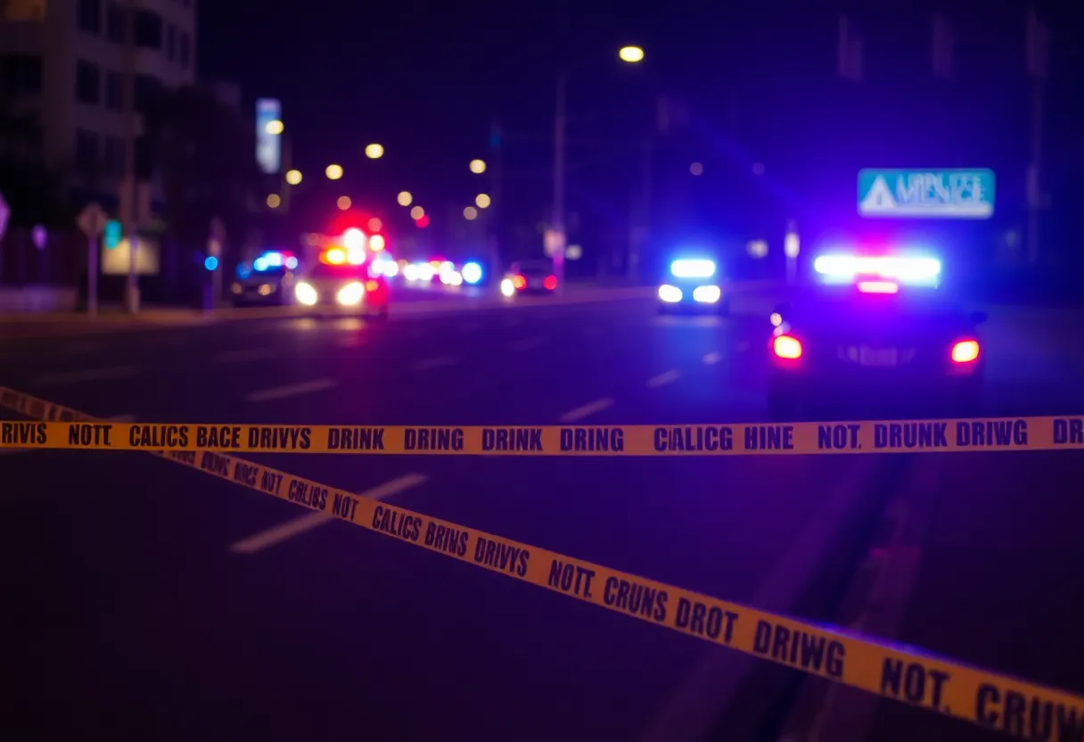Emergency scene following a drunk driving accident in Austin