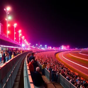 Excited fans at the F1 US Grand Prix Austin with race cars and musical performances.