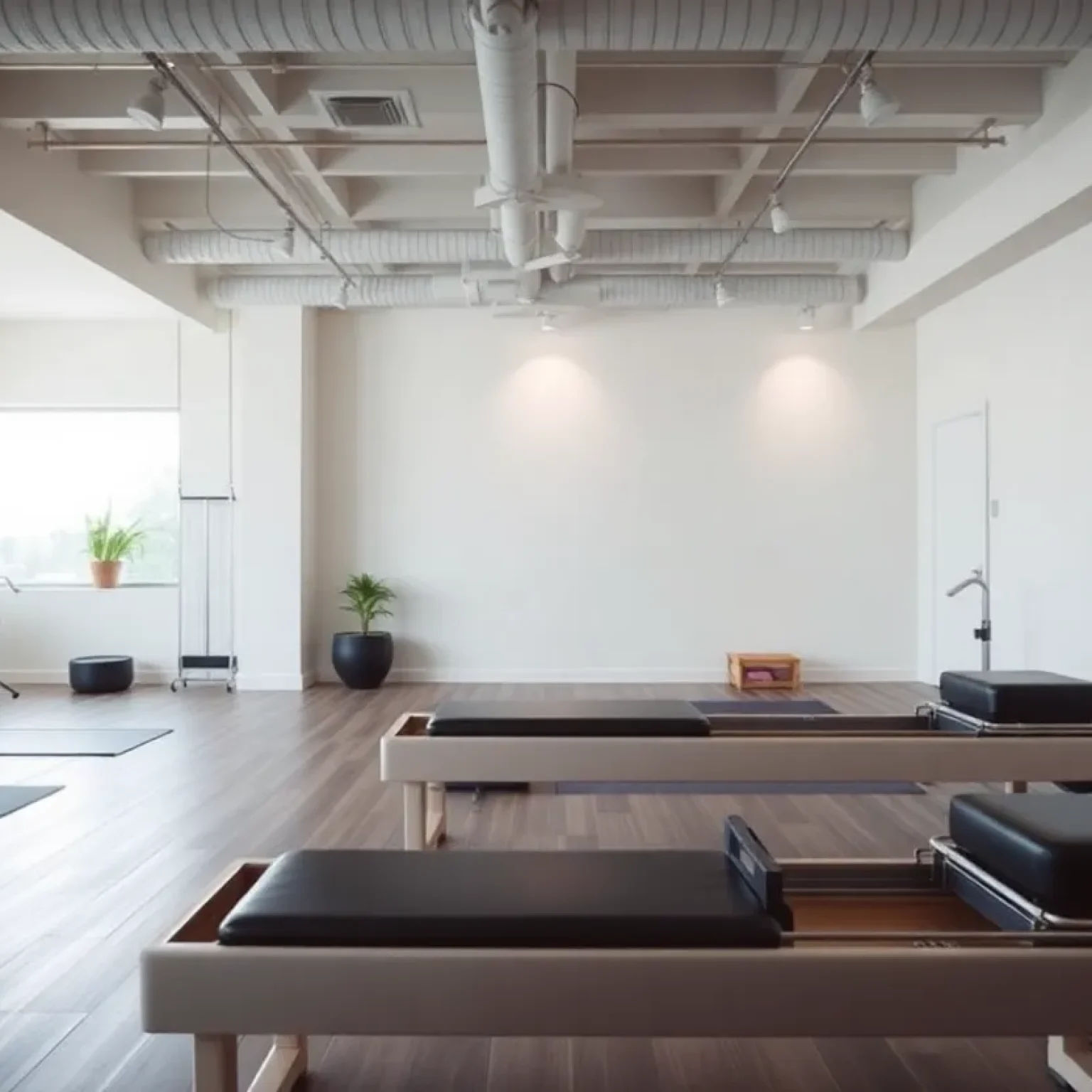 Interior view of Form Pilates studio featuring exercise equipment