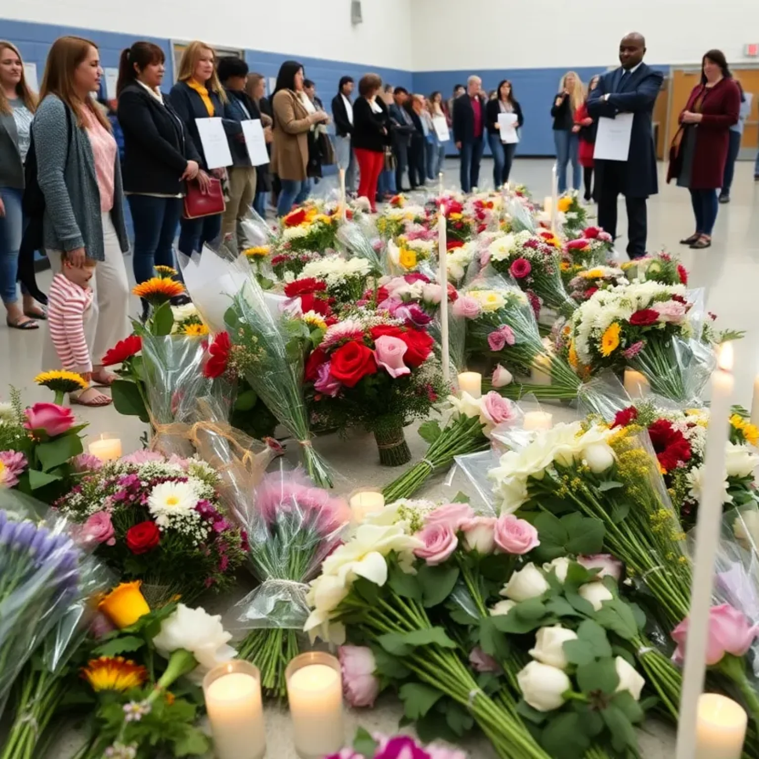 Community members gathered for a memorial service for the victim of the Frisco school stabbing.