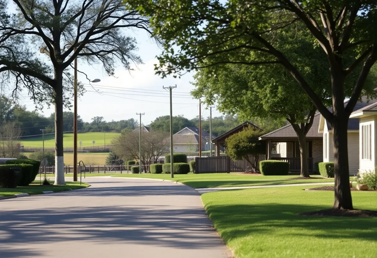Investigation scene in a peaceful Austin neighborhood