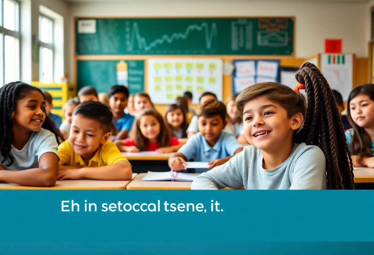 Students participating in educational activities in a classroom