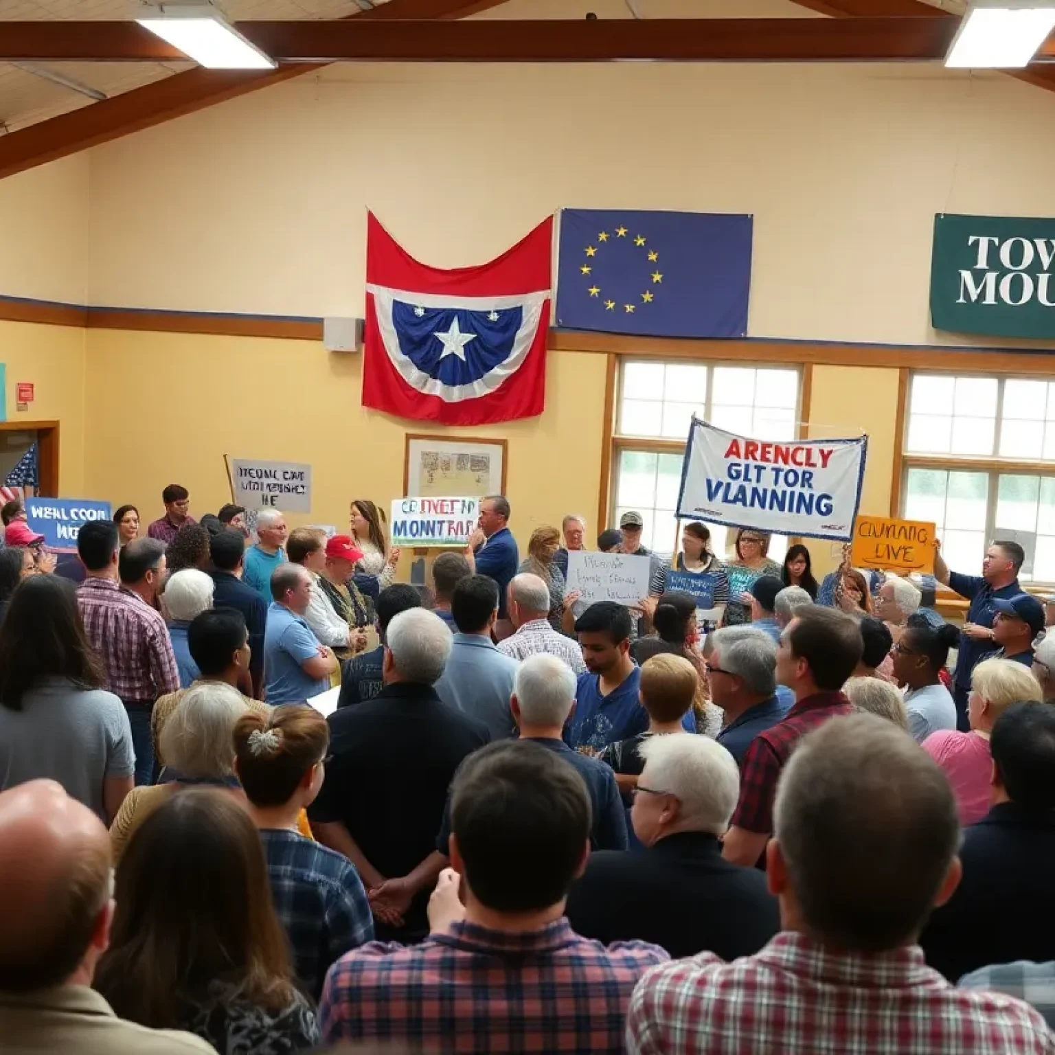 A town hall meeting focused on community engagement in a Republican district.