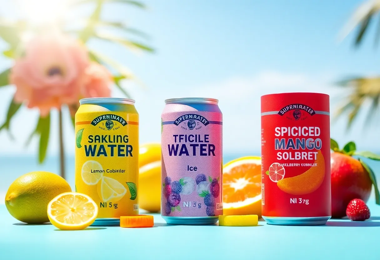 Cans of Waterloo Sparkling Water showcasing new summer flavors